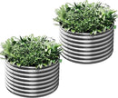 2 Pack 22x22 inch Tall Round Galvanized Raised Garden Bed Outdoor,Metal Garden Bed for Vegetables,Steel Raised Beds for Gardening,Above Ground Garden Box for Flower by GreenHaven Gardens
