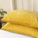 CaliTime Throw Pillow Covers Decorative 20 X 26 Inches Pack of 2 Cozy Chenille Standard Pillow Shams Cases for Couch Sofa Bed Living Room Home Mustard Yellow by CozyNest Decor
