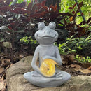 Solar Frog Garden Figurines Solar Lights Yoga Frog Statue for Outdoor Garden Patio Yard Frog Decor Gifts for Women Grandma Mother's Day Birthday Gifts by CozyNest Decor