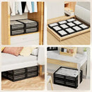 Under Bed Storage with Wheels-Large Bamboo Underbed storage Containers with Large Dust Bag Stackable Under the Bed Shoe Storage Bins for Clothes Books Bedding (2 Packs Black, 23.62"L×16.54"W× 6.51"H) by CozyNest Decor