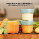 KeaBabies 12pk 4oz Glass Baby Food Containers with Lids - Leak-Proof, Microwavable Small Glass Jars, Baby Purees & Toddler Snack Storage Containers, BPA-Free, Dishwasher & Freezer Safe (Musk Dusk) by TinyTreasures Baby Boutique