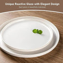 GBHOME Ceramic Dinnerware Sets for 4, 12 Pieces Stoneware Plates and Bowls Sets, Reactive Glaze Dishes -Scratch Resistant, Dishwasher&Microwave Safe-Star White by CozyNest Decor