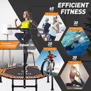 CLORIS 38in/48in Folding Trampoline - Max Load 220lbs / 450lbs Mini Trampoline Rebounder Trampoline for Adults with Adjustable Foam Handle, with safty Padded Cover Best Gift for Kids/Adult by TinyTreasures Baby Boutique