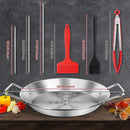 Stainless Steel Al Pastor Skewer & Gyro Pan for Grill – BBQ Vertical Skewer Pan Set with 3 Removable Spikes (8”/10”/12”), Brushes & Tongs, Brazilian Spit Stand for Tacos, Shawarma, Kebabs, Oven by GreenHaven Gardens