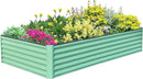 Domi Galvanized Raised Garden Bed, Outdoor Planter Garden Boxes Large Metal Planter Box for Gardening Vegetables Fruits Flowers, Green (6x3x1.5ft) by GreenHaven Gardens