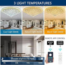 53.7'' Modern Crystal Big Large Chandeliers LED Dimmable Flush Mount Ceiling Chandeliers for Living Room High Ceiling Entrance Foyer Lobby Bedroom Gold by CozyNest Decor