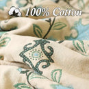 Snycler Boho Throw Blanket for Bed - 100% Cotton Ultra Soft Rustic Quilt - Blue Boho Floral Printed Farmhouse Decor Bed Blankets, 80"×90" All Season Rustic Throw for Sofa Couch Chair by CozyNest Decor