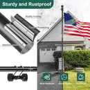 2 Pack Ground Flag Pole for Outside House - 8.5 FT Tangle Free Heavy Duty Flag Pole Kit with Windproof Stand,Outdoor Inground Flag Holder for Yard Garden, Includes Bonus 3x5 American Flag,Black by GreenHaven Gardens