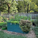 Vego garden 32" Extra Tall Raised Garden Bed Kits, 10 in 1 Modular Raised Planter Box for Vegetables Flowers Fruits Oval Metal Raised Garden Bed- British Green by GreenHaven Gardens