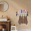 Sorbus Coat Hooks Wall Mount with Shelf – 24 Inch Coat Rack Wall Mount with 5 Heavy Duty Hooks – Floating Wall Shelf with Hooks for Entryway, Bathroom, Bedroom, Kitchen, or Mudroom (White) by CozyNest Decor