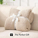 MIULEE Beige Super Soft Throw Blanket for Couch, Cozy Fluffy Warm Throws Knit Blankets for Sofa, Bed, Chair, Living Room, Camping, Picnic, 50 x 60 inch by CozyNest Decor