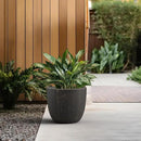 Kante 14 Inch Dia Round Concrete Planter, Indoor Outdoor Large Plant Pot with Drainage Hole and Rubber Plug for Home Patio Garden, Oil Rubbed Bronze by GreenHaven Gardens