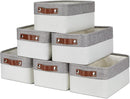 DULLEMELO Storage Baskets Bins for Organizing, Small Fabric Baskets for Shelves, Closets, Nursery, Home, Office, Empty Gift Baskets (6-Pack, Grey&White) by TinyTreasures Baby Boutique