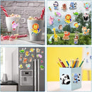 Brand, Cute Animals 21PCS Thick Gel Clings Stickers for Kids, Animal Decals, Airplane Birthday Party Supplies, Wide Application, Removable, Reusable, Cartoon Pattern, Indoor Usage by CozyNest Decor