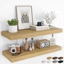 RICHFOCUS 36Inch Floating Shelves for Wall 2 Pack Shelves for Bedroom|Kitchen|Bathroom Wall Mounted Rustic Wood Floating Shelf with Invisible Brackets for Books|Storage|Decor, Oak by CozyNest Decor