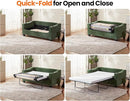 CHIC HOUSE Pull Out Sofa Bed, Full Size Sleeper Sofa, 2-in-1 Convertible Chenille Couch with USB Charging, Memory Form Couch for Living Room, Apartment & Small Space (Green, Chenille - Full) by CozyNest Decor