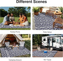 OLANLY Outdoor Rug Waterproof 9x12 ft Clearance, Reversible Outdoor Plastic Straw Rug with Floral Pattern, RV Mat for Patio, Camping, Balcony, Deck, Backyard, Navy & White by CozyNest Decor