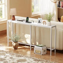 SUPERJARE Console Table with Outlet, 63 Inch Sofa Table with Charging Station, Narrow Entryway Table, Skinny Hallway Table, Behind Couch Table, for Living Room, Plants, White by CozyNest Decor