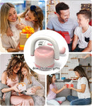 EWA Portable Mini Metal Karaoke Machine, Bluetooth Karaoke Speaker with 2 Wireless Microphones, Ideal Gifts for Girls Boys Family Home Party Birthday Christmas Toys Gifts-(Pink) by TinyTreasures Baby Boutique