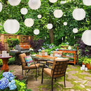 KNONEW 10 Pack White Outdoor Silk Lanterns Decorative, 10inch Waterprooof Outside Indoor Chinese Hanging Round Lanterns for Weddings, Birthdays, Parties Decoration (White) by GreenHaven Gardens
