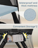 Lilian&Gema 2-in-1 Travel Crib, Portable Crib with Backpack, Lightweight Baby Travel Playpen, Foldable Play Yard with Thick Mattress for Babies & Toddlers, Baby Travel Essential by TinyTreasures Baby Boutique