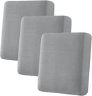 H.VERSAILTEX Super Stretch Individual Seat Cushion Covers - 3 Piece Sofa Cushion Covers in Dove, Thick Jacquard Textured Twill Fabric by CozyNest Decor