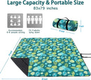 PY SUPER MODE Picnic Blankets Extra Large, Waterproof Foldable Outdoor Beach Blanket Oversized 83x79” Sandproof, 3-Layer Picnic Mat for Camping, Hiking, Travel, Park, Concerts(Yellow Flowers) by TinyTreasures Baby Boutique