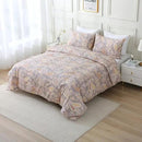 ABREEZE Paisley Bedding Sets 3Pcs Brushed Cotton Duvet Cover Set King Size Rustic Damask Gold Floral Comforter Cover with Zipper Closure Boho Bedding Collections by CozyNest Decor