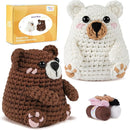 MOREJMTT Crochet Kit for Beginners, Learn to Crochet, Include Easy Knitting Soft Yarn, Step-by-Step Video Tutorial, Hook, Holiday Birthday Gift for Adults and Kids(Polar & Brown Bears) by TinyTreasures Baby Boutique