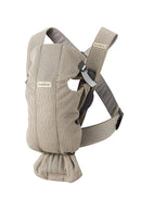 BabyBjörn Baby Carrier Mini, Gray Beige, 3D Mesh Newborn Carrier (7-25 lbs), Ergonomic, Easy-to-Use by TinyTreasures Baby Boutique