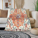 HGOD DESIGNS Carpet Pattern Throw Blanket Boho Style Ethnic Design Orange Blue Soft Blankets and Throws 50x60 Inch Caring for Women Men (130x150cm) by CozyNest Decor