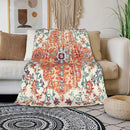 HGOD DESIGNS Carpet Pattern Throw Blanket Boho Style Ethnic Design Orange Blue Soft Blankets and Throws 40x50 Inch Caring for Women Men (100x130cm) by CozyNest Decor