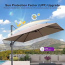 PURPLE LEAF 10 FT Cantilever Patio Umbrella Outdoor Aluminum Offset Square Umbrella with 3 Years Fade Resistance Recycled Fabric and 360-degree Rotation for Deck Pool Garden, Sand Dune by GreenHaven Gardens