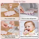 KingKam Baby Breastmilk Popsicle Molds & Baby Fruit Feeder (2 Pack), Baby Food Freezer Tray Storage Containers, Silicone Pacifier Feeder and Teether by TinyTreasures Baby Boutique