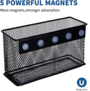 dedoot Magnetic Basket for refrigerator Storage Pencil Holder Basket Mesh Black Strong Magnetic Pen Holder for Refrigerator ,Whiteboard, Locker, Home and Office Organizer, 6.3x2.3x3.6inch,2 Pack by CozyNest Decor