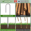 VVOKGO Rebar-Stakes-12-Inch J Hook Galvanized Tent Stakes Heavy Duty, 20-Pack Ground Chain Link Fence Anchors with Chisel Point End for Bounce House, Camping Tents, Outdoor Inflatables Decorations by CozyNest Decor