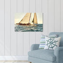 ARTISTIC PATH Nautical Sailboat Canvas Wall Art - Coastal Ocean Artwork Seascape Sailing Prints Wave Boat Picture Sunset Marine Ship Painting for Bedroom by CozyNest Decor