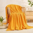 EMME Cotton Throw Blanket for Couch Soft Muslin Blankets 50"x60" Lightweight Breathable Blanket All Season Gauze Blanket, Mustard Yellow by CozyNest Decor