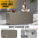 270 Gallon Waterproof Large Resin Deck Box Indoor/Outdoor Lockable Storage Container and Seating for Garden, Pool, and Patio (270 Gallon, Grey) by GreenHaven Gardens