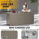 230 Gallon Double-Wall Resin Deck Box - Lockable Waterproof Outdoor Storage Box, 1000lbs Capacity & Doubles as Seating for Patio Furniture - Garden Tools, Pool Accessories (Brown) by CozyNest Decor