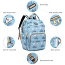 Diaper Bag Backpack, Diaper Bags for Baby Girls Boys, Baby Bags for Moms Dads, Nappy Changing Bag with Insulated Pockets,Multi-functional Waterproof Backpack with Stroller straps-Light blue crown by TinyTreasures Baby Boutique