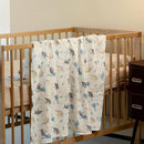 Muslin Swaddle Blankets for Newborn, 3 Pack Breathable Soft Receiving Blanket, Large 38 x 40 inches Swaddle Wrap Burping Clothes Diapers, Essentials Infant Shower Items, Toddler Gift (Blue Dinosaur) by TinyTreasures Baby Boutique