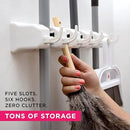 Berry Ave Broom Holder and Garden Tool Organizer Rake or Mop Handles Up to 1.25-Inches (White, 2pk) by CozyNest Decor
