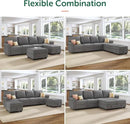 HONBAY Convertible Sectional Sofa with Storage U Shaped Sectional Couch with Reversible Chaise Small Sectional Couches for Living Room,Grey by CozyNest Decor