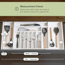 Premium Silverware, Flatware and Utensil Organizer for Kitchen Drawers, Food-Safe Contract Grade, Expandable from 18 to 33 In, White Bamboo by CozyNest Decor