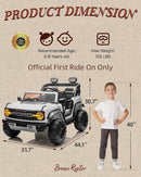 Licensed Ford Bronco Raptor 24V 2 Seater Kids Ride on Toys, Battery Powered Electric Ride on Car, Remote Control Electric Car w/Led Lights, Music, High Low Speed (24V, White) by TinyTreasures Baby Boutique