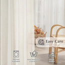 FMFUNCTEX Linen Sheer Pinch Pleated Curtains for Living Room, Linen Flax Beige 90 Inches Long Sheer Curtain See Through Panels for Bedroom, Natural Window Drapes for Farmhouse, Back Tab 2 Panels by CozyNest Decor