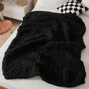 WESHIONGOO Chunky Knit Blanket Throw 40"*40" Knitted Throw Blankets for Couch Bed Fluffy Soft Blanket with Jumbo Chenille Yarn Thick 100% Handmade(Black) by CozyNest Decor