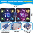 Large Double Electronic Dance Mats, Dance Pad with LED Light & Wireless Bluetooth, Music Dance Toy with 6 Game Modes, Challenge Game for Single & Double Players, Dance Mat Toy for 3-12 Year Old Girls by TinyTreasures Baby Boutique