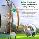 Tatub Large Trampolines Outdoor 10 12 14 15 16FT for Kids and Adults,Outdoor Recreational Pumpkin Trampolines with Curved Poles and Safety Enclosure Net, Basketball Hoop, Ladder by TinyTreasures Baby Boutique
